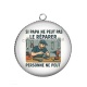 Pendentif Cabochon Argent - si papa ne peut pas le réparer personne ne peut
