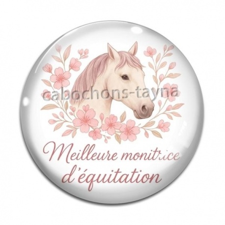 Cabochon Verre - meilleure monitrice d'équitation