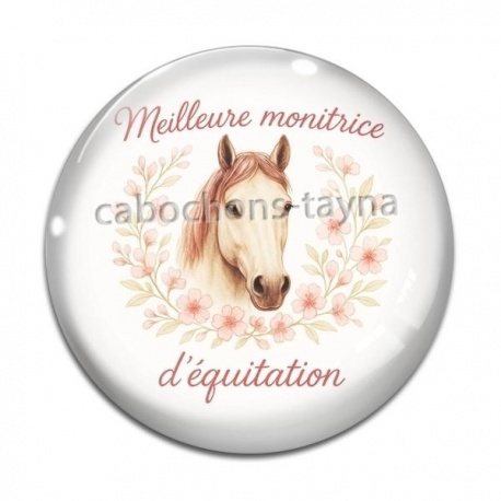 Cabochon Verre -  meilleure monitrice d'équitation