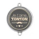 Connecteur Cabochon Argent - je t'aime tonton