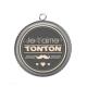 Pendentif Cabochon Argent - je t'aime tonton