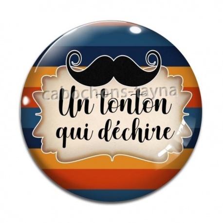 Cabochon Verre - un tonton qui déchire
