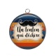 Pendentif Cabochon Argent - un tonton qui déchire