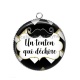 Pendentif Cabochon Argent - un tonton qui déchire