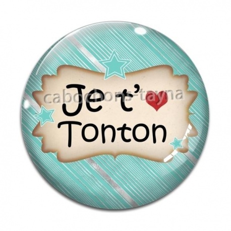 Cabochon Verre - j'aime tonton
