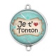 Connecteur Cabochon Argent - j'aime tonton