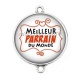 Connecteur Cabochon Argent - meilleur parrain du monde