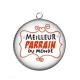 Pendentif Cabochon Argent - meilleur parrain du monde