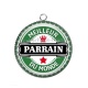 Pendentif Cabochon Argent - meilleur parrain du monde