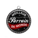 Pendentif Cabochon Argent - meilleur parrain du monde