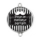 Connecteur Cabochon Argent - pour le meilleur parrain