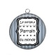 Pendentif Cabochon Argent - le meilleur parrain du monde
