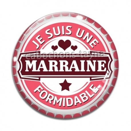Cabochon Verre - je suis une marraine formidable