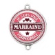 Connecteur Cabochon Argent - je suis une marraine formidable