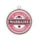 Pendentif Cabochon Argent - je suis une marraine formidable