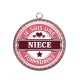 Pendentif Cabochon Argent - je suis une nièce formidable