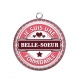Pendentif Cabochon Argent - je suis une belle soeur formidable