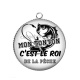 Pendentif Cabochon Argent - mon tonton c'est le roi de la pêche