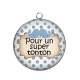 Pendentif Cabochon Argent - pour un super tonton
