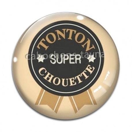 Cabochon Verre - tonton super chouette