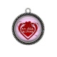 Pendentif Cabochon Argent - ma fille je t'aime