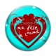 Cabochon Verre - ma fille je t'aime
