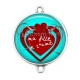 Connecteur Cabochon Argent - ma fille je t'aime