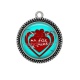 Pendentif Cabochon Argent - ma fille je t'aime