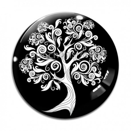 Cabochon Verre - arbre de vie