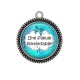 Pendentif Cabochon Argent - une filleule formidable