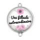 Connecteur Cabochon Argent - une filleule extraordinaire
