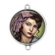 Connecteur Cabochon Argent - petite fille