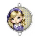 Connecteur Cabochon Argent - petite fille