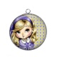 Pendentif Cabochon Argent - petite fille