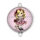 Connecteur Cabochon Argent - petite fille
