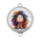 Connecteur Cabochon Argent - petite fille