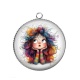 Pendentif Cabochon Argent - petite fille
