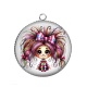 Pendentif Cabochon Argent - petite fille