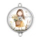 Connecteur Cabochon Argent - petite fille
