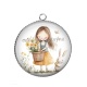 Pendentif Cabochon Argent - petite fille