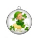 Pendentif Cabochon Argent - petit lutin