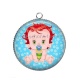 Pendentif Cabochon Argent - bébé