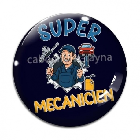 Cabochon Verre - super mécanicien