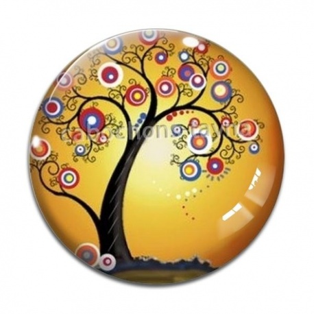 Cabochon Verre - arbre de vie
