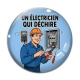 Cabochon Verre - un électricien qui déchire