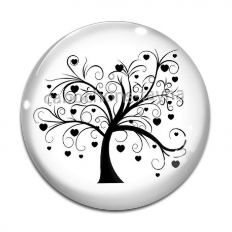Cabochon Verre - arbre de vie