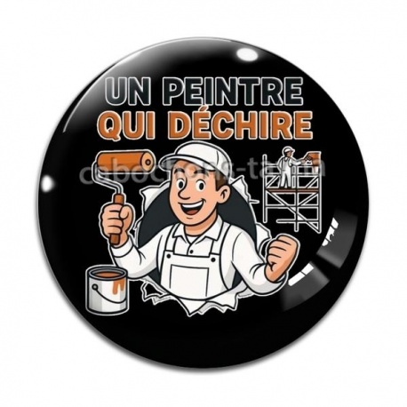 Cabochon Verre - un peintre qui déchire