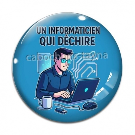 Cabochon Verre -  un informaticien qui déchire