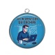 Pendentif Cabochon Argent -  un informaticien qui déchire