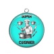 Pendentif Cabochon Argent - super cuisinier